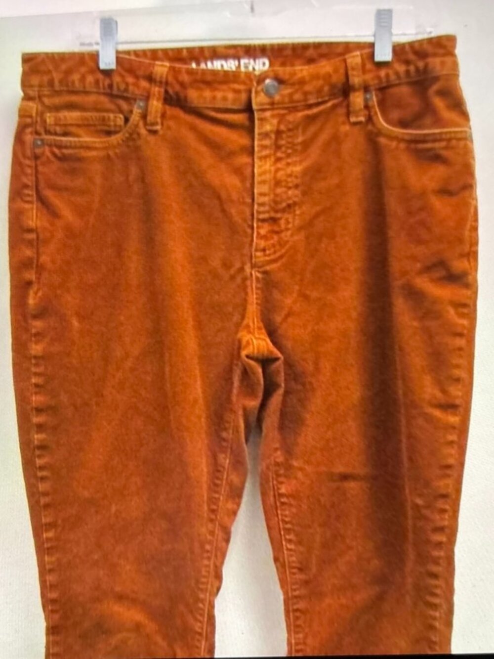 Lands End Burnt Orange Boot Cut Straight Leg Corduroy Pants -- EUC